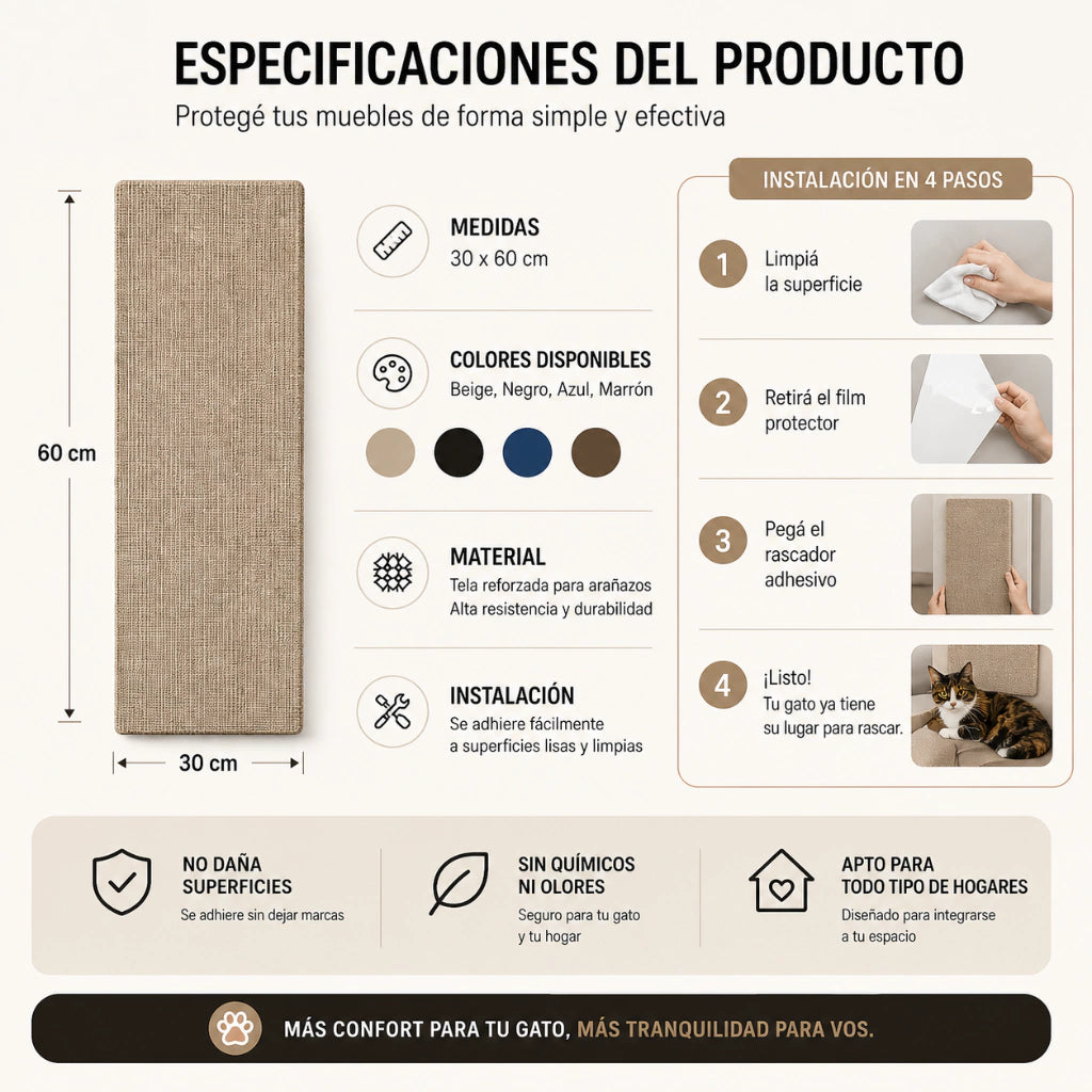 RASCATTO Adhesivo para Gatos – 50% OFF en la 2Da unidad! Marron